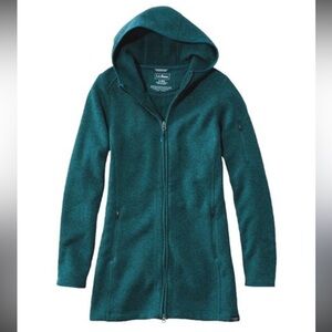 LL Bean Women’s Sweater Fleece Coat full Zip Teal size XL Petite
